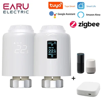 Tuya Smart ZigBee termosztát radiátor TRV programozható termosztatikus működtető fűtés Távoli hőmérséklet-szabályozó Alexa Google