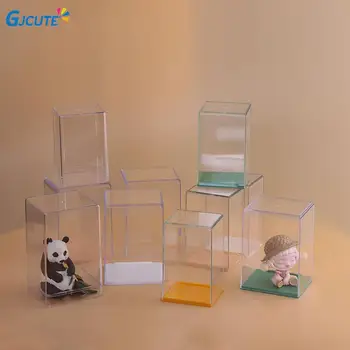 Tároló doboz Asztali baba kijelző doboz Egyetlen porálló átlátszó kijelző Rack redőnydoboz tárolás