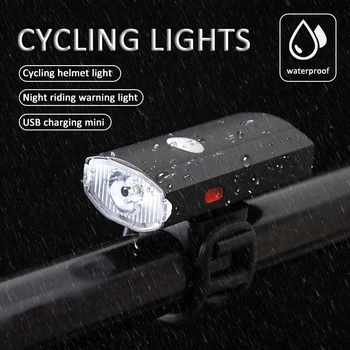  többfunkciós kerékpáros lámpa integrálja a fényszórót és a biztonsági lámpát USB újratölthető Mtb sisak Első kormánylámpa