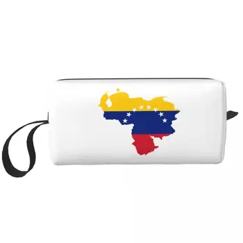Venezuela Zászló Térkép Sminktáskák Venezuelai piperecikkek Kozmetikai táska Stílusos vízálló tasak pénztárca tárolására