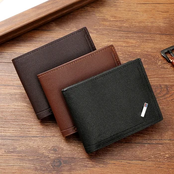 Vintage PU bőr pénztárca minimalista pénztárca férfiaknak Pénzváltó tasak Hitelkártya tartó Férfi születésnapi ajándékok