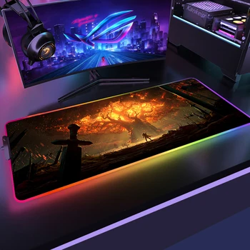 World of Warcraft RGB egérpad Nagy játékhoz tervezett egérpadok Világító egérpad WOW nagy asztali pad LED egérszőnyeg XL háttérvilágítású billentyűzet szőnyegek