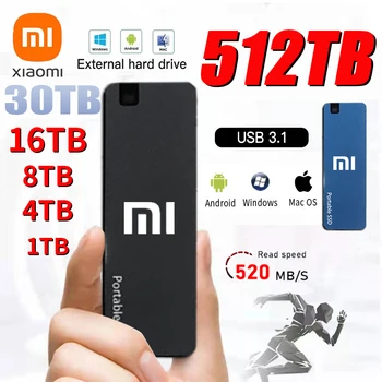 Xiaomi új külső merevlemez hordozható SSD 1TB nagy sebességű szilárdtestalapú meghajtó USB3.1 Type-C háttértároló merevlemez laptop / Mac