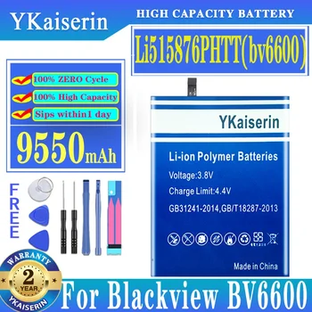 YKaiserin 9550mAh csere akkumulátor Li515876PHTT (bv6600) Blackview BV6600 Helio A25 5.7 hüvelykes akkumulátorokhoz