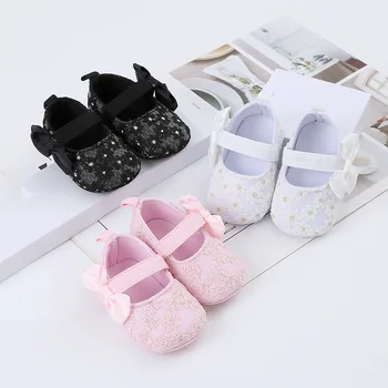 zapatillas 2023 Őszi tornacipők Aranyos csokornyakkendő babacikkek Puha talpú sétacipő 0-1 éves hercegnő cipő Csipke gyerekcipő Cipő tenis