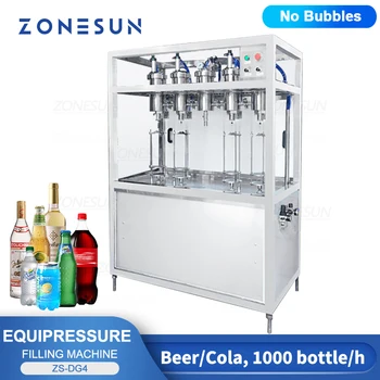 ZONESUN sörtöltő gép Equipressure habos folyékony szénsavas pezsgő Cola palackgyártó gépek ZS-DG4
