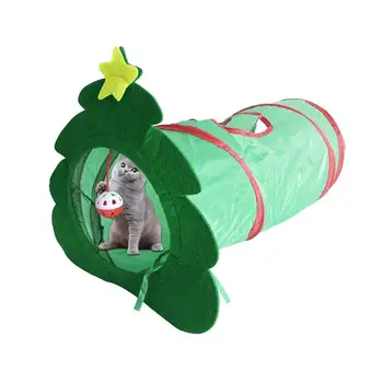 Átalakítható macskaalagút bővíthető és stabil karácsonyfa cica alagút összecsukható macskacső beltéri macskák számára Kopásálló