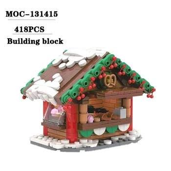 Építőelem MOC-131415 Karácsonyi snack állvány Építési modell dekoráció 418DB Fiú játékok Gyermek születésnapi karácsonyi ajándék