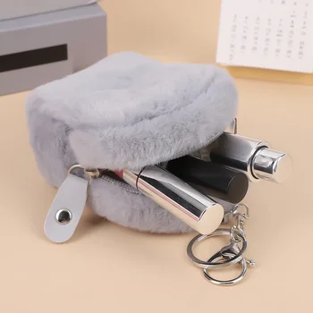 Új aranyos plüss érme pénztárca cipzáras váltópénztárca kulcstartóval Kis fejhallgató rúzs táska Mini pénztárca Pénztáska gyerek ajándék