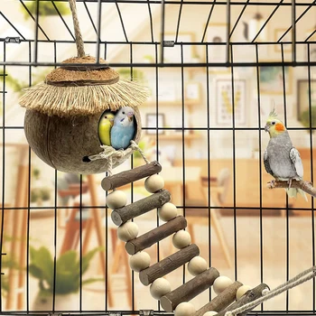 Új kombináció Kisállat madár játékok készlet hinta rágótréning játékok Kis papagáj függő függőágy Papagáj ketrec harang sügér játékok Ladd