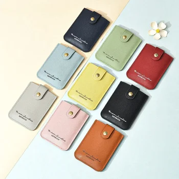 Új többkártyás trendkártya tok pénztárca Divat egyszerű tiszta szín Koreai változat ultravékony hölgy pu kártyatáska friss